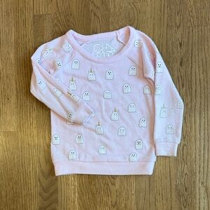 Pink Ghost Print Sweatshirt